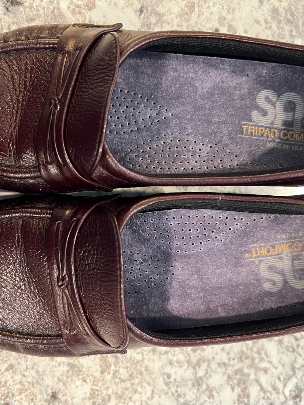 SAS Women’s Dark Burgundy Leather Penny Loafers